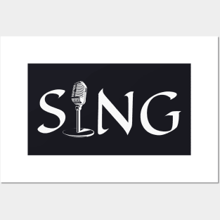 Sing vintage Microphone Singing Music Posters and Art